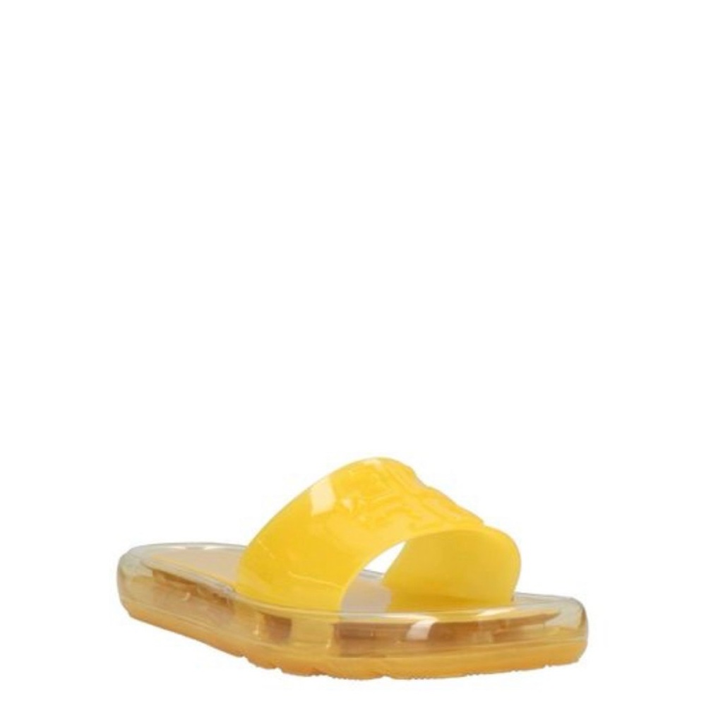 Tory Burch Yellow Clear Bubble Jelly Slide Sandals - Picture 2 of 5